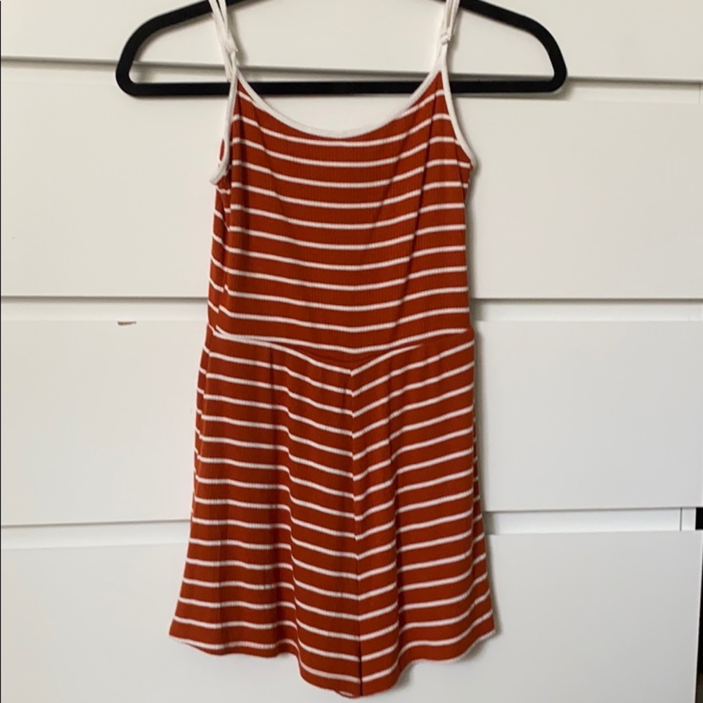 Forever 21 romper, Orange and white